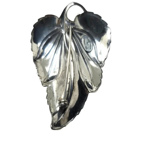 Vintage Signed Danecraft Sterling Silver 925 Leaf Brooch/Pin - Picture 4 of 7